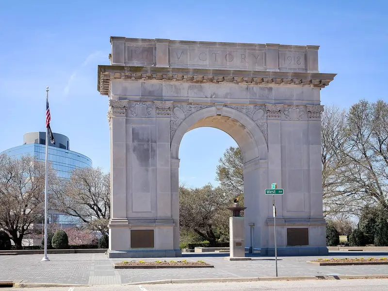 The Victory Arch in downtown Newport News