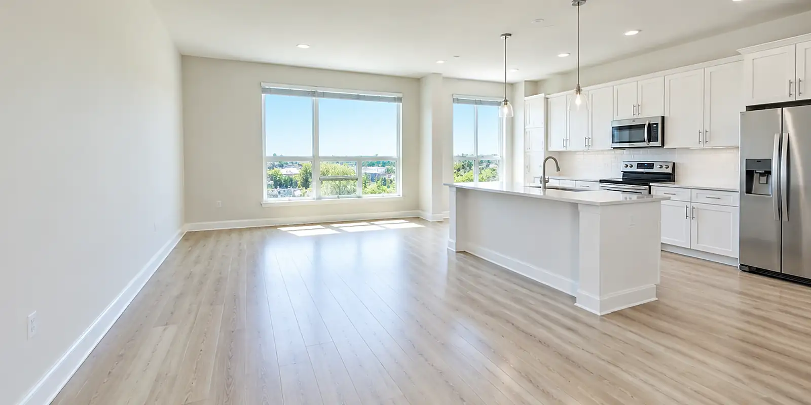 An empty, clean apartment ready for the next resident