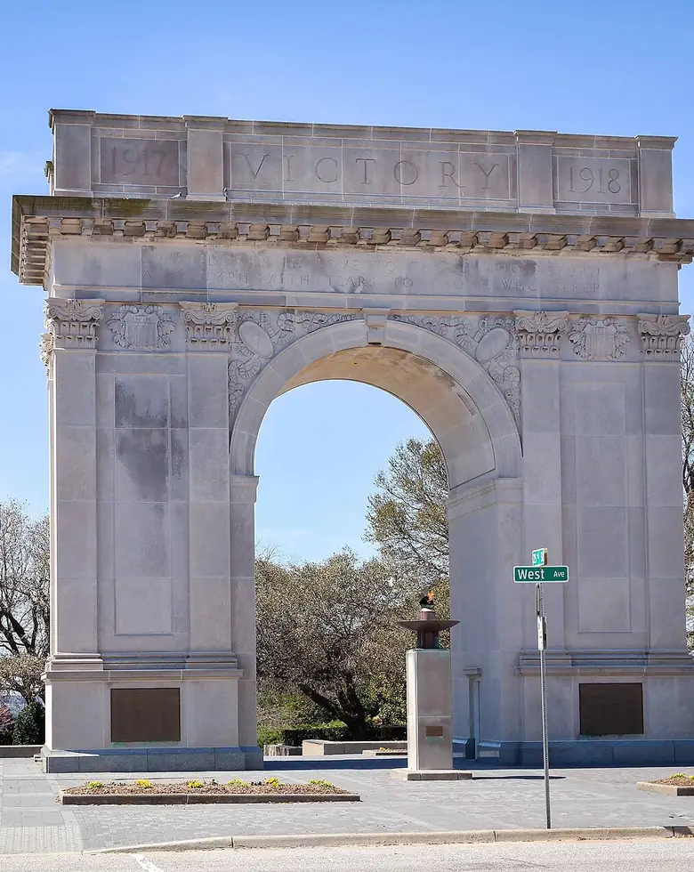 The Victory Arch in downtown Newport News