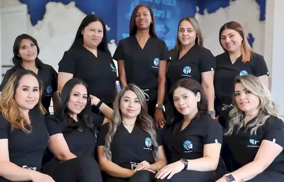 The E3R Cleaning team in black uniforms