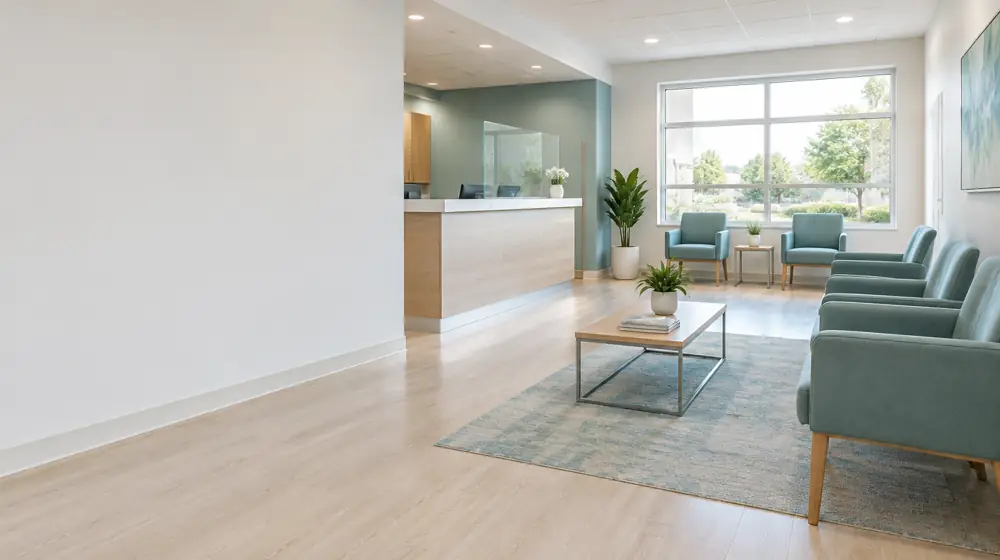 A clean medical office waiting room